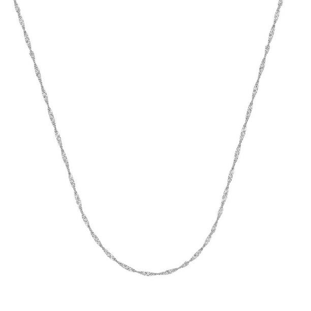 925 Sterling Silver 1.40mm Wide Singapore Chain Necklace 18 Length 925 Sterling Silver 1.40mm Wide Singapore Chain Necklace 18 Length